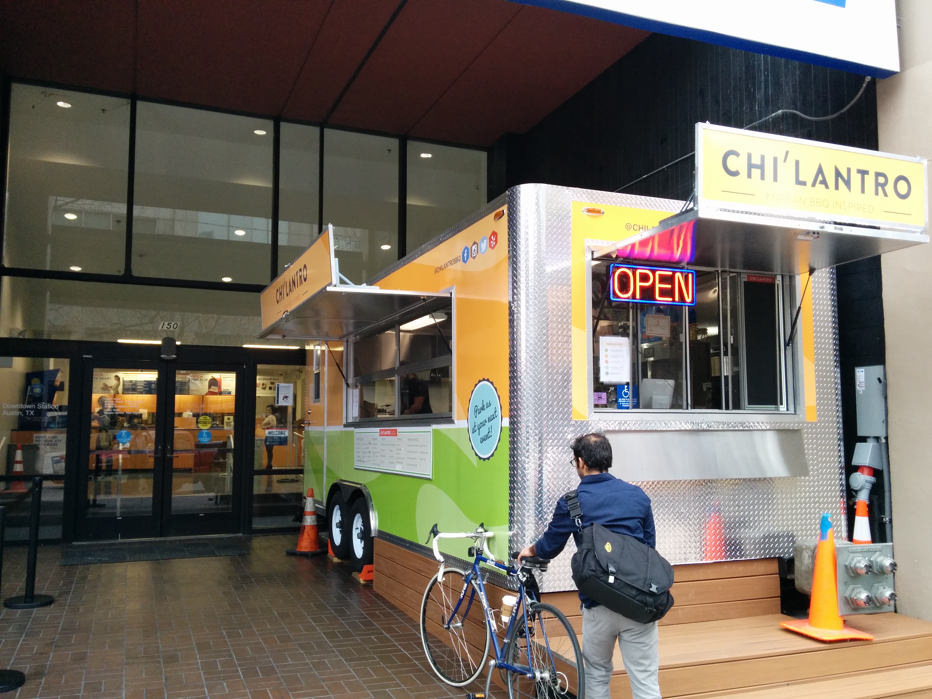 After a failed attempt to open a brick and mortar location in this downtown building, Chi'lantro found occupied a formerly underused entryway.